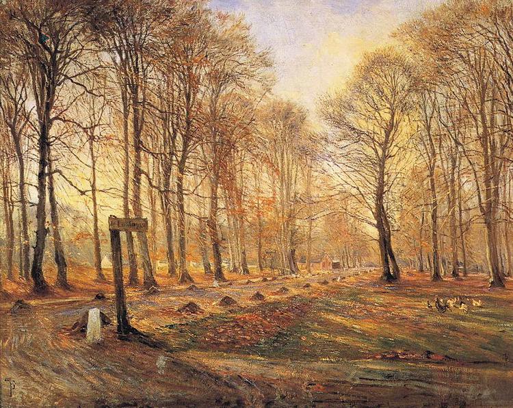 Theodor Esbern Philipsen A Late Autumn Day in Dyrehaven, Sunshine oil painting image